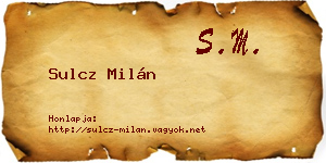 Sulcz Milán névjegykártya